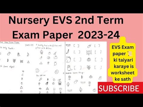 Nursery Evs Half Yearly Exam Paper2023 24 Nursery Evs 2nd Term Exam