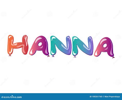 Hanna Female Name Text Balloons Stock Vector Illustration Of Girl