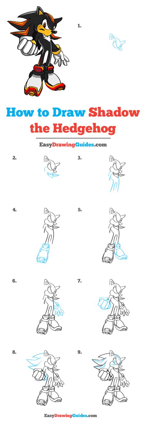 How To Draw Shadow The Hedgehog Step By Step Easy Peepsburghcom