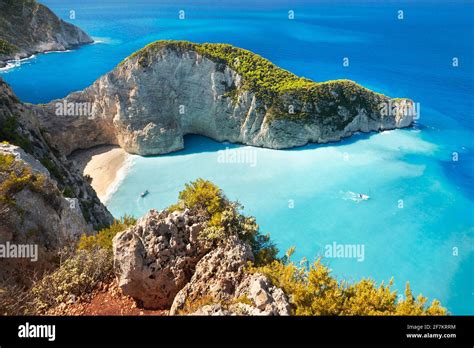 Navagio Beach Zakynthos Island Shipwreck Cove Greece Stock Photo