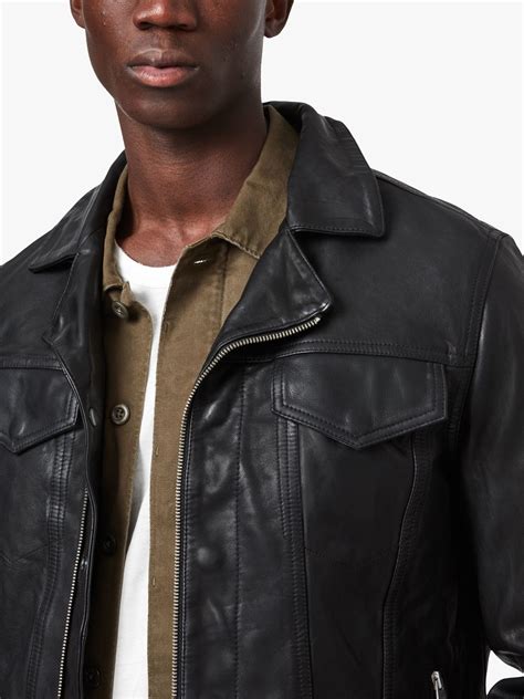 Allsaints Brandt Leather Jacket Black