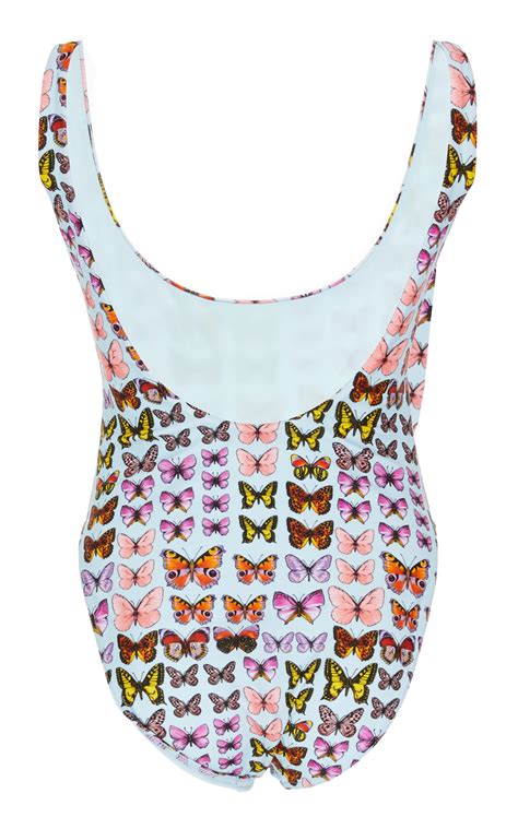Versace Butterfly Printed Swimsuit In Blue Lyst