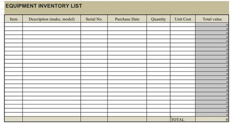 15 Equipment Inventory List Template Excel Templates 29328 Hot Sex