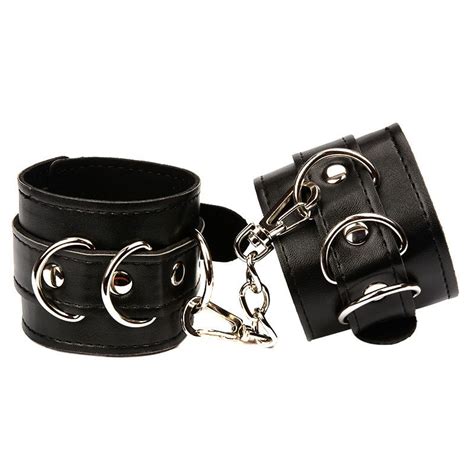 Black Handcuffs Erotic Sex Toys For Couples Bdsm Sex Bondage Hand Ring Restraint Chain Adult