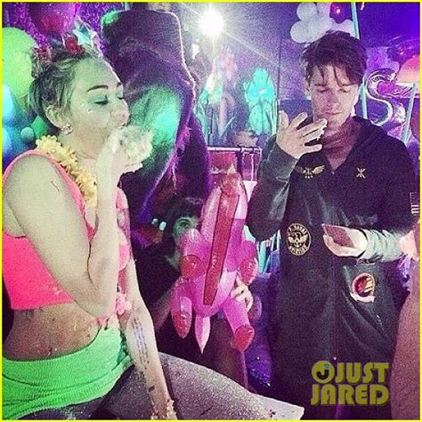 Miley Cyrus Goes Topless Hangs With Patrick Schwarzenegger At Her Nd Birthday Party See The