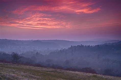 Sunset Over The Dartmoor Village Of Horrabridge Devon England