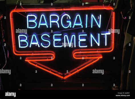Bargain Basement Sign In Shop England Uk Stock Photo Alamy