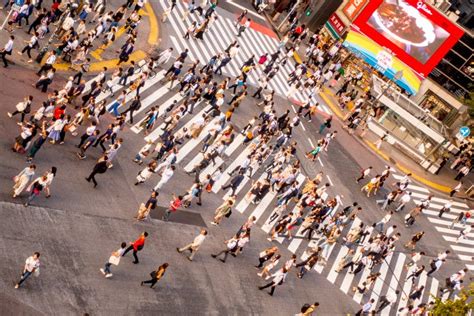 Tokyo Japan June 28 2017 Top View Of Crowd Of People Crossing In