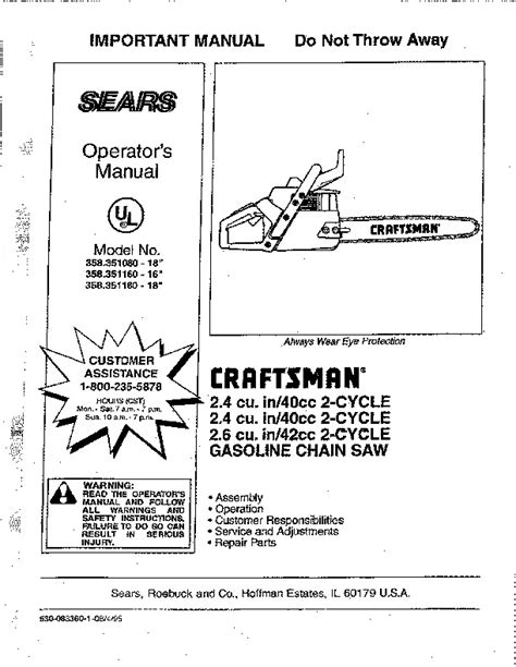 Craftsman Chainsaw Repair Manual
