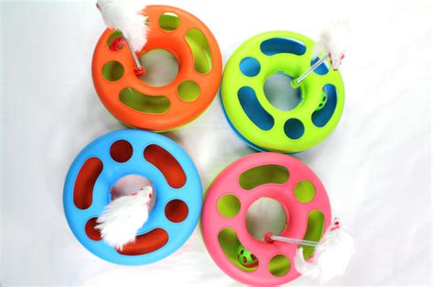 Circle Cat Toy With Rolling Ball And String Mouse Inlong