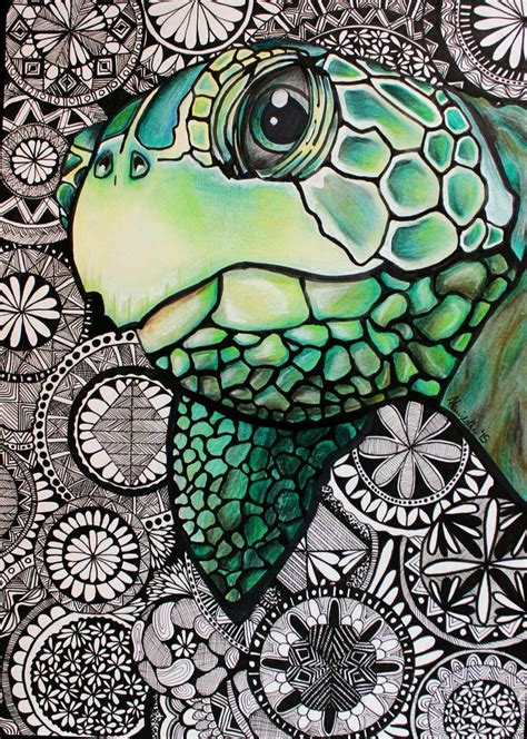 Turtle Tangle Arte De Mascotas Arte Garabateado Arte Inspirador