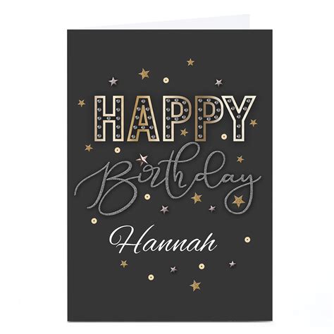 buy personalised rachel clynick birthday card black and gold for gbp 2 29 card factory uk