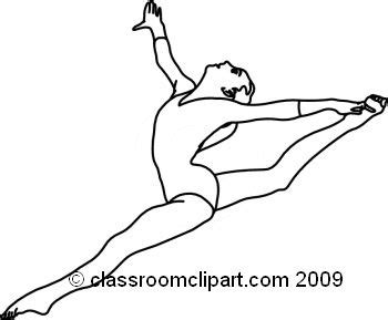 How to draw a cartoon gymnast. Gymnast Splits Outline | Download 01-05-09_1RABW | Clip ...
