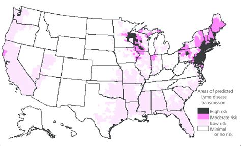 Risk Map For Areas Of Predicted Lyme Disease Transmission In The United