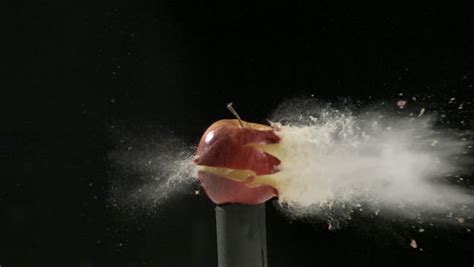 Bullet Going Through Apple At Stock Footage Video 100 Royalty Free
