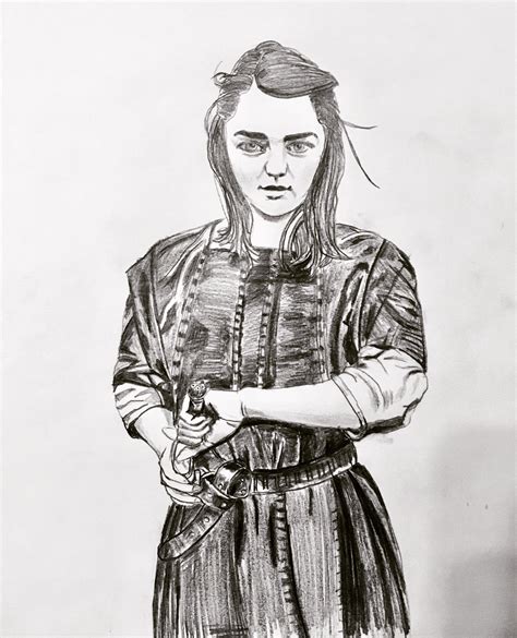 No Spoilers Drawing Of Arya Stark I Did With Mechanical Pencil R