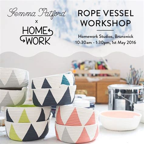 Gemma Patford X Home Work Rope Vessel Workshop Painted Baskets Rope