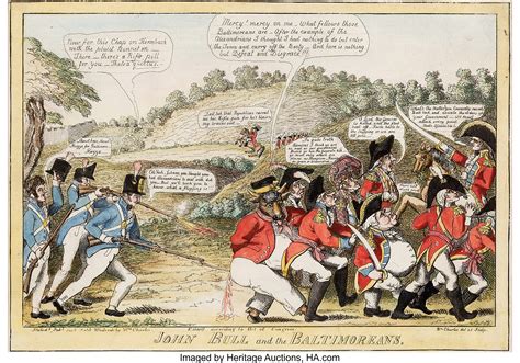 War Of 1812 John Bull And The Baltimoreans Satirical Cartoon By