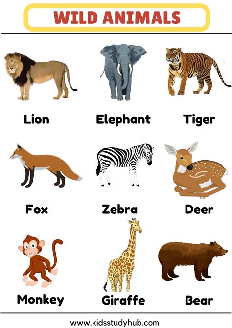 Wild Animals Charts And Worksheets