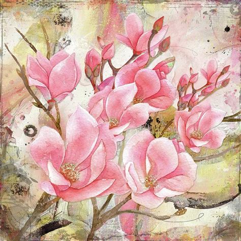 Pink Magnolias Digital Art By Barbara Mierau Klein Fine Art America