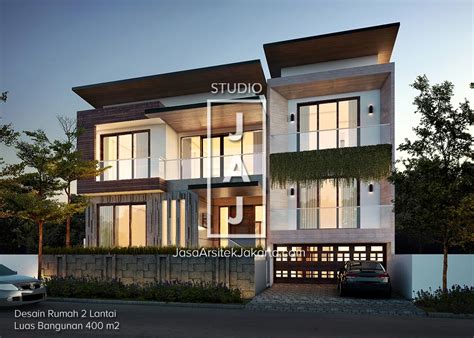 Jadi mendesain itu sangat penting dan perlu di pertimbangkan keindahahannya. Desain-rumah-2-lantai-bu-Santi-400-m2-di-Jakarta - Jasa ...