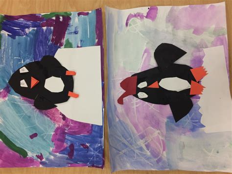 Kindergarten Penguin Collages Art With Ms Bruce