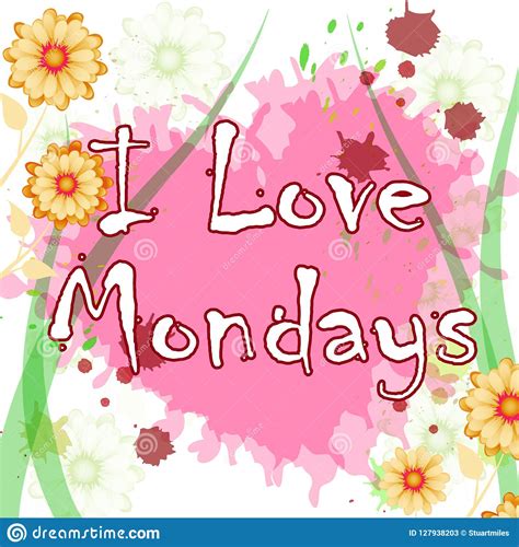 Monday Love Quotes Heart And Flowers 3d Illustration Stock