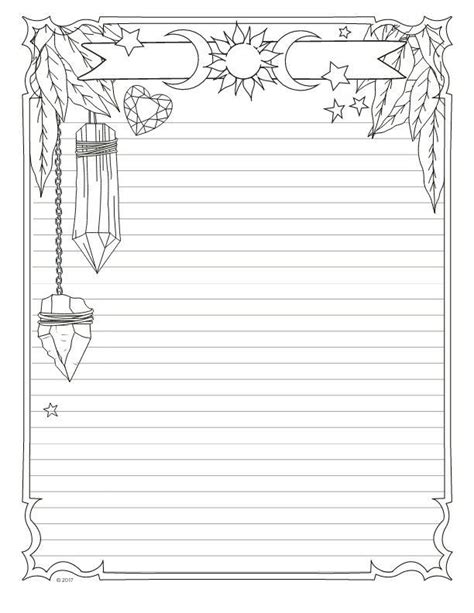 A Blank Lined Paper With Stars Moon And Beads Hanging From The Strings