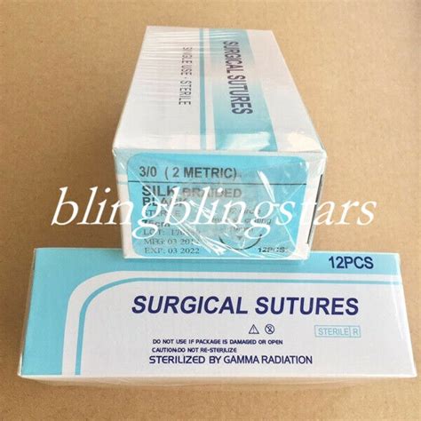 12 Pcsbox Dental Surgical Suture Silk Braided Non Absorbable 30