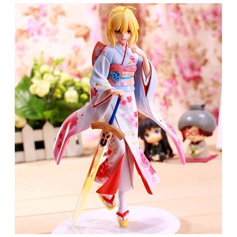 Anime Fate Stay Night 25cm Kimono Saber Sexy Girl Anime Pvc Action Figure Toys Collection Model
