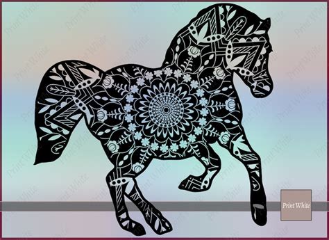 Mandala Horse Svg Intricate Svg Files For Cricut Horse Clipart Horse