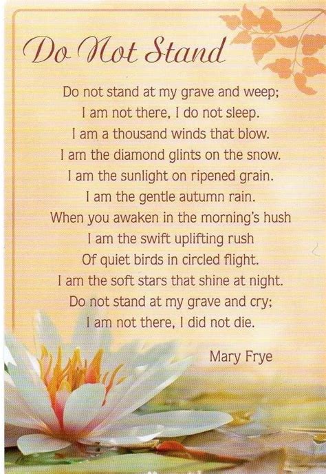 50 Inspirational Funeral Poems About Flowers Poems Ideas