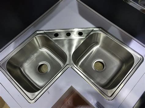 Drop In Cupc Stainless Steel Topmount Corner Kitchen Sink With Double