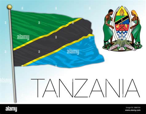 Tanzania Official National Flag And Coat Of Arms African Country