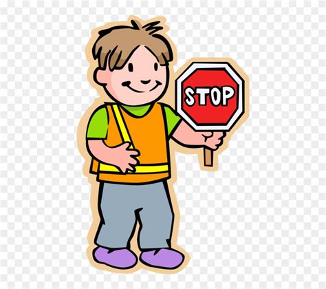 Download School Crossing Guard With Stop Sign Safety Patrol Clipart
