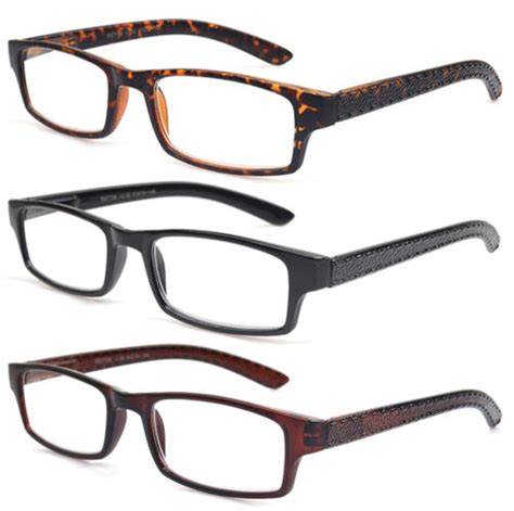 Reading Glasses Rectangle Slim Style Readers Spring Temple Comfortable