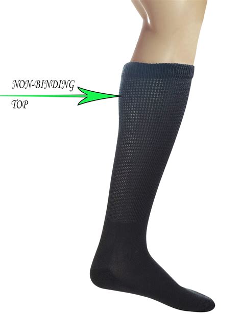 Yomandamor Pairs Mens Cotton Diabetic Over The Calf Dress Socks With Seamless Toe Size