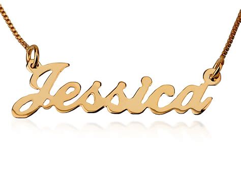 Jessica Style 14k Yellow Gold Name Necklace Persjewel