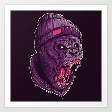 Screaming Gorilla Art Print By Mistergooseshop Society6