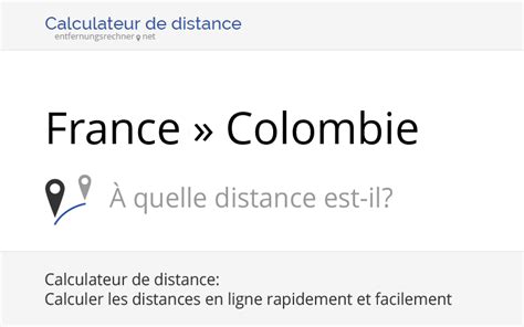 Tous les moyens de transports détaillés pour se déplacer au mexique. France » Colombie Éloignement, distance, trajet, kilomètres