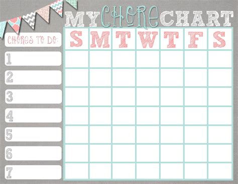 Mrs This And That Free Chore Chart Printable Chore Chart Kids