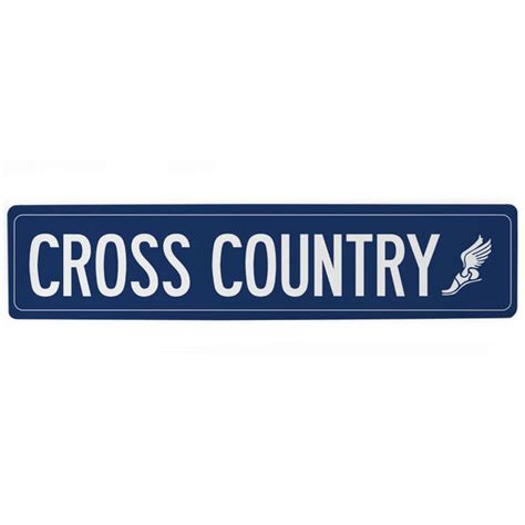 Cross Country Aluminum Room Sign Cross Country Winged Foot 4x18