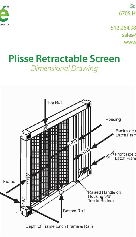 Plisse Retractable Screen Dimensional Drawing Retractable Screens For