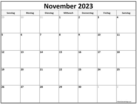 November 2023 Kalender Auf Deutsch Kalender 2023