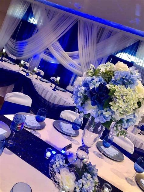 Royal Blue And Red Wedding Decor