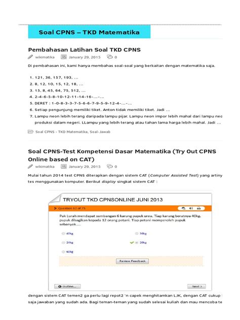 Dan d) kemampuan berpikir analitis yaitu kemampuan. Contoh Soal: Soal Cpns Logika Matematika Dan Pembahasannya