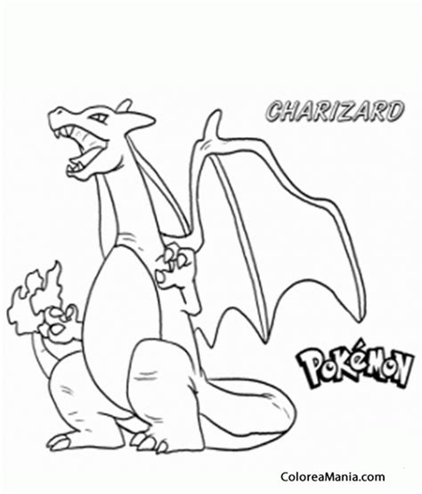 Dibujos para colorear pokemon charizard. Colorear Charizard (Pokemon), dibujo para colorear gratis