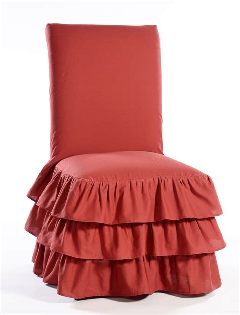 Drape fabric over the back of the parsons chair. Classic Slipcovers Parson Chair Skirted Slipcover | eBay