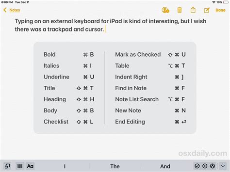 14 Notes App Keyboard Shortcuts For Ipad