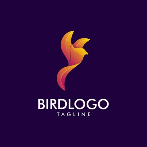 Impresionante Logotipo Premium Purple Bird Vector Premium